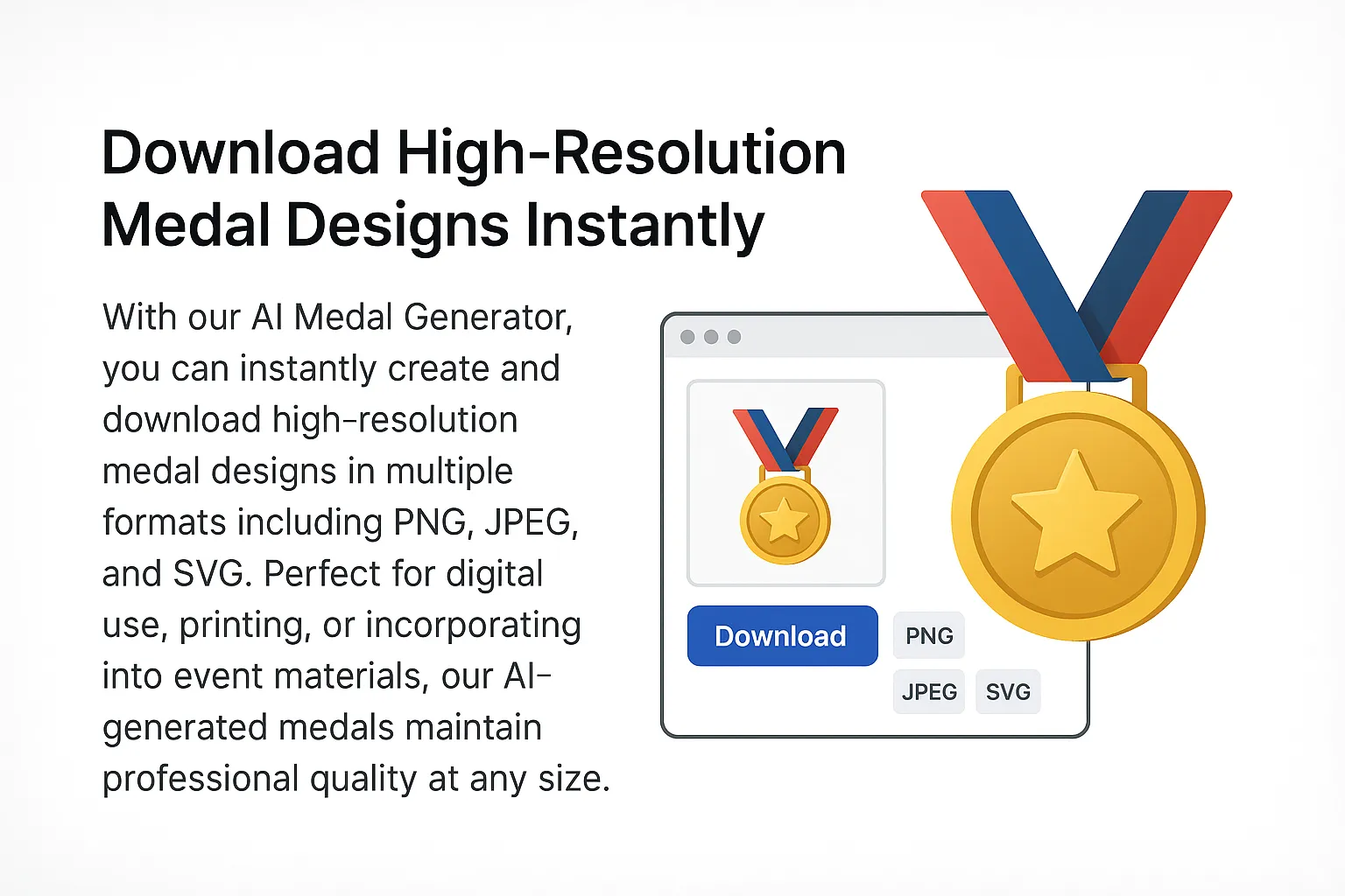 High-resolution medal design download options
